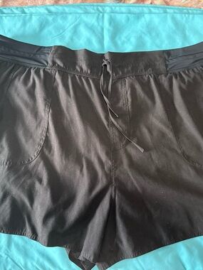 GUC 3X Black Drawstring Women’s Swim Shorts with inner brief and pockets